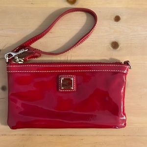 Dooney & Bourke Cherry Red Patent Leather Wristlet New Without Tags